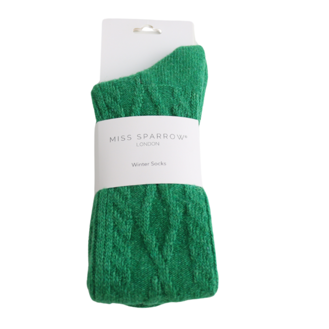 Socken Winter Cable green