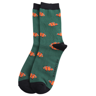 Miss Sparrow Männer-Socken Bamboo Clownfish green