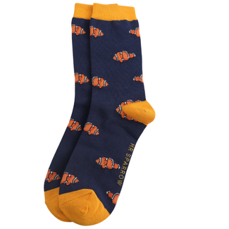 Miss Sparrow Mens Socks Bamboo Clownfish navy