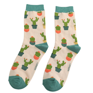 Miss Sparrow Socken Bamboo Cacti Socks cream