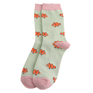 Miss Sparrow Socken Bamboo Clownfish green