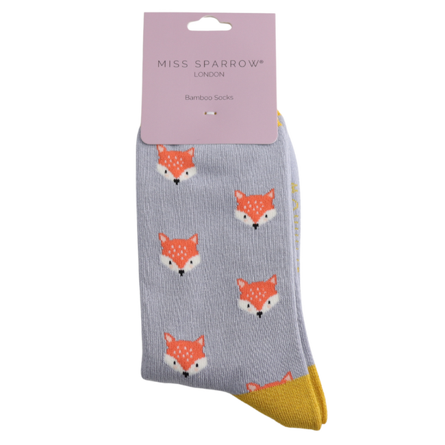 Socken Bamboo Fox Faces blue