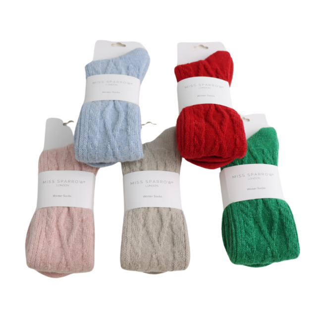 Socken Winter Cable sky