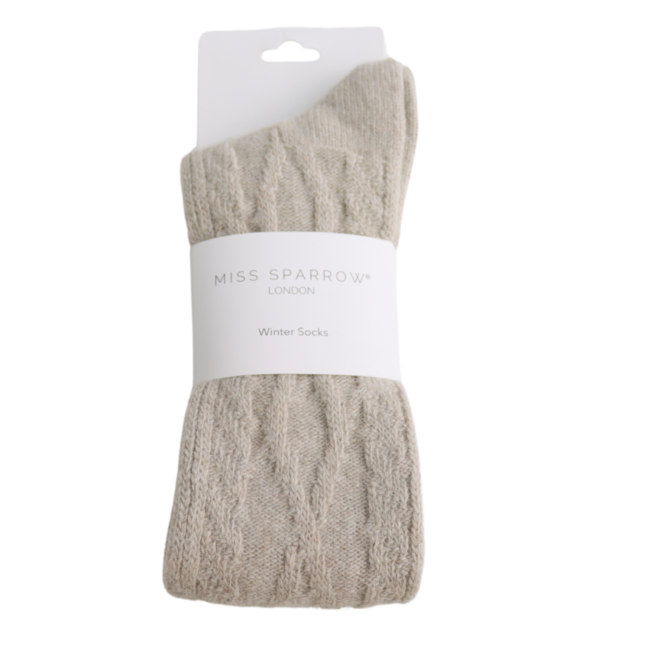 Socken Winter Cable oatmeal