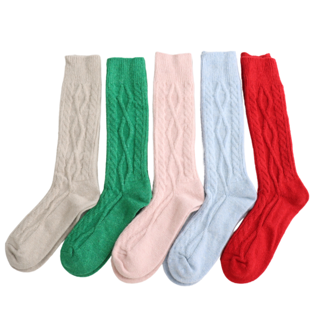 Socken Winter Cable red