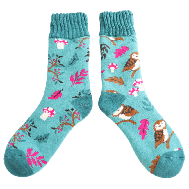 Socks Winter Woodland duck egg