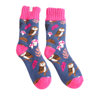 Miss Sparrow Socks Winter Woodland navy