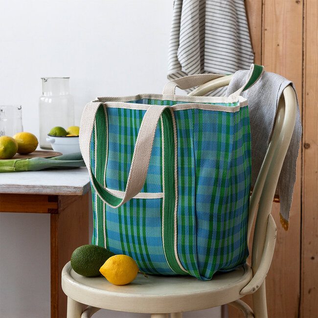 Recycled Tote Bag Woven blue/green
