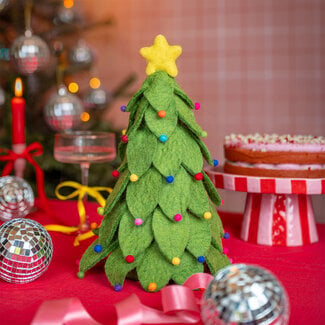 Sjaal met Verhaal Filz Dekoration Kerstboom green/multicolor