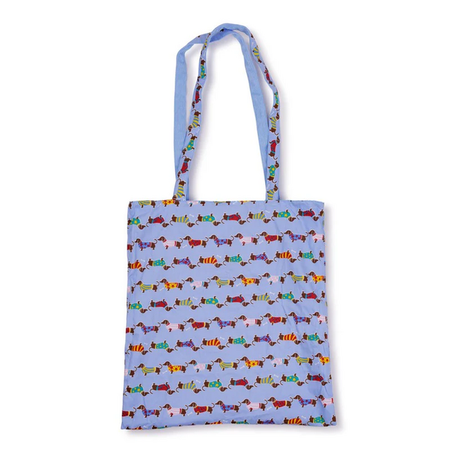 Tote Bag Sausage Dog light blue