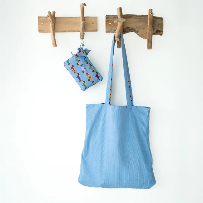 Tote Bag Sausage Dog light blue