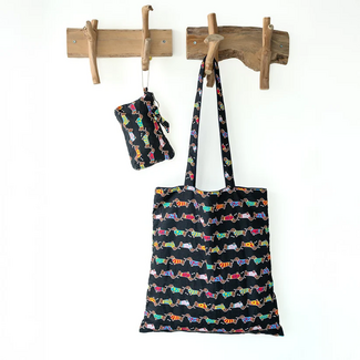 Sjaal met Verhaal Tote Bag Sausage Dog black
