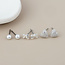 Silver plated Stud Set of 3 Bow, crystal Heart and Pearl
