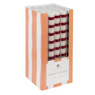 Talking Tables Dinner Kerzen Stripe burgundy/white in Display