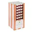 Dinner Kerzen Stripe burgundy/white in Display