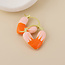 14k gold plated stainless steel Earrings Hoop Heart orange mix