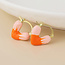 14k gold plated stainless steel Earrings Hoop Heart orange mix