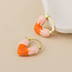 14k gold plated stainless steel Earrings Hoop Heart orange mix