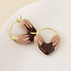 14k gold plated stainless steel Earrings Hoop Heart taupe mix