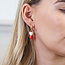 14k gold plated stainless steel Earrings Hoop Heart double pink