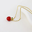 Gold plated Necklace Enamel Pip Apple