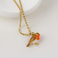 Gold plated Necklace Enamel Robin