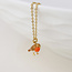 Gold plated Necklace Enamel Robin