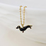 Gold plated Necklace Enamel Gretchen Dachshund