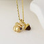 Gold plated Necklace Enamel Hazel Acorn and Squirrel