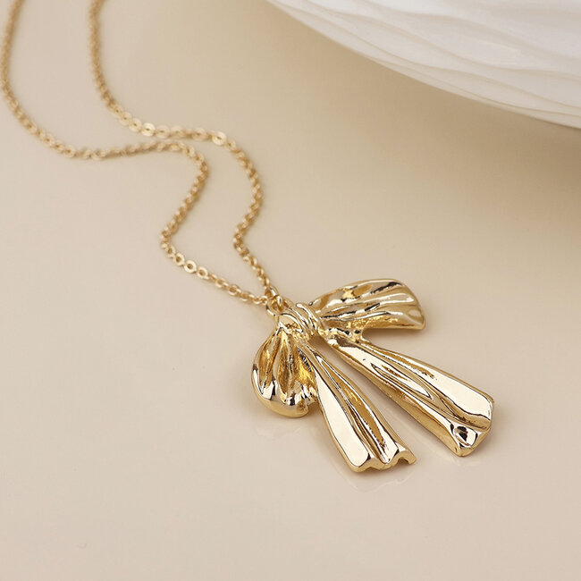 Gold plated Necklace Colette polished Bow