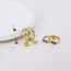 POM Gold plated Earring Set of 3 Crystals blue and purple