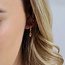 Gold plated Earring Set of 3 Crystals blue and purple