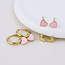 POM Gold plated Earring Set of 3 Valentina Triple Heart pink