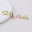 Gold plated Earring Set of 3 Valentina Triple Heart pink