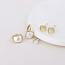 POM Gold plated Earring Set of 3 Tiffany Squares and Pearls