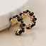 Gold plated Earrings Hoop Clara Cluster black