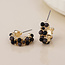 Gold plated Earrings Hoop Clara Cluster black