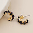 Gold plated Earrings Hoop Clara Cluster black