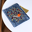 Zip Purse Velvet Embroidered Robin & Holly blue