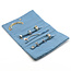 Jewellery Roll Velvet Embroidered Robin & Holly blue