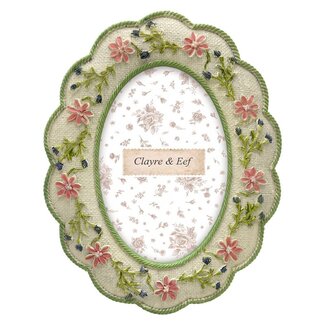 Clayre & Eef Photo Frame Flowers oval
