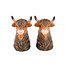 Salt and Pepper Higland Cow Set of 2
