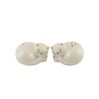 Sass & Belle Pfeffer und Salz Streuer Sleeping Cat Set of 2