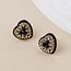 Gold plated Studs Clara Heart black