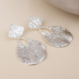POM Silver plated Earrings Aegean Teardrop Statement