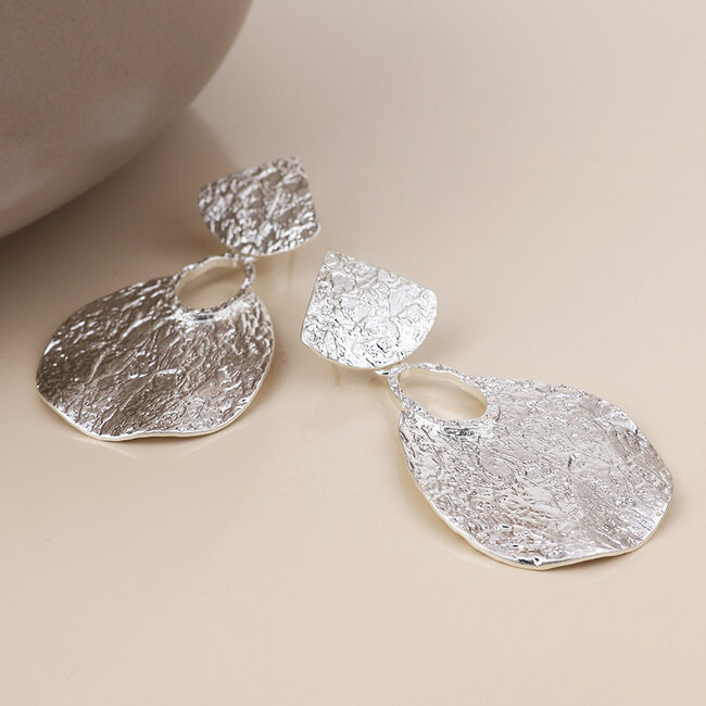 Silver plated Earrings Aegean Teardrop Statement