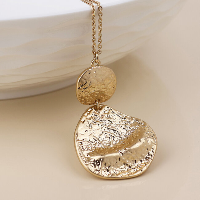 Gold plated Necklace Double Drop Statement