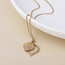 Gold plated Necklace Halo Leaf