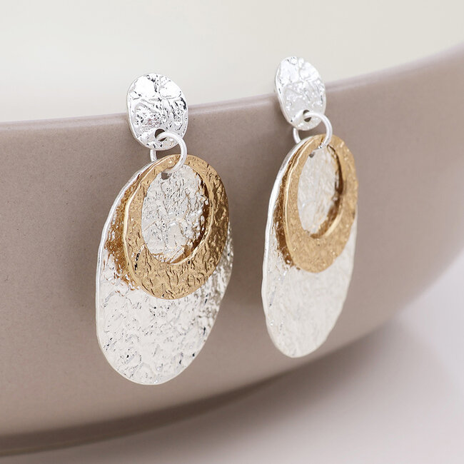 Gold/silver plated Earrings Eclipse oval