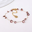 Gold plated Bracelet Lyra with rose crystal and pearls
